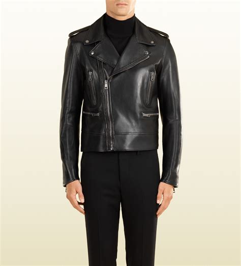 black jacket gucci|gucci black leather jacket.